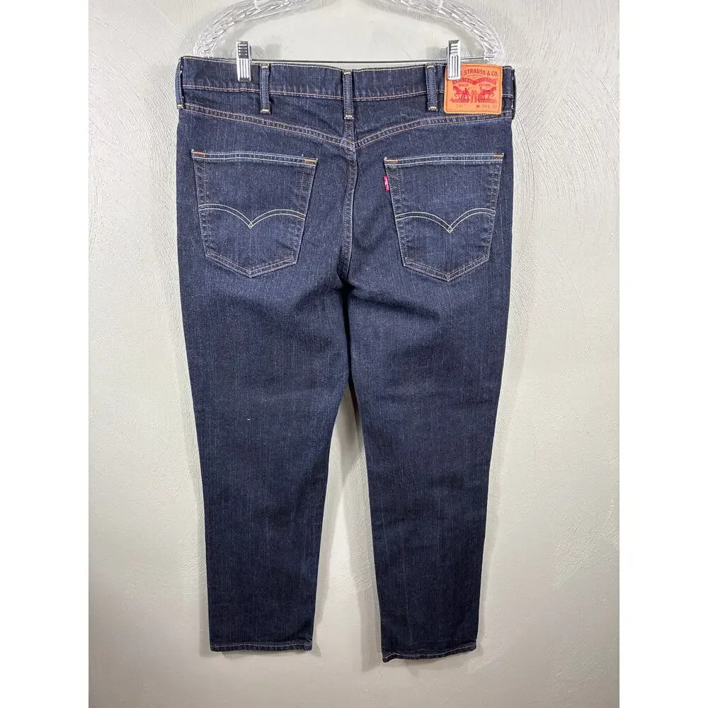 Levi's Strauss 541 Pants Denim Jeans Men's Size 38x32‎ Blue Dark Wash Mid Rise